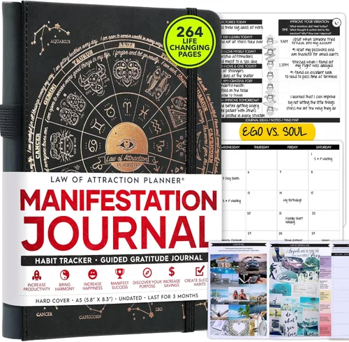 Miniatura 7 de Diario de manifestación – Diario de manifestación y cuidado personal de 5 minutos Agenda diaria sin fecha de 90 días para positividad, Vainilla
