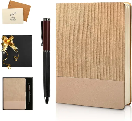 Miniatura 32 de Cuaderno con Líneas para Trabajo, Cuaderno de Notas con Rayas Universitarias 5.79"x8.27" A5 Cuero PU para Escritura Diaria 216 Páginas para Mujeres