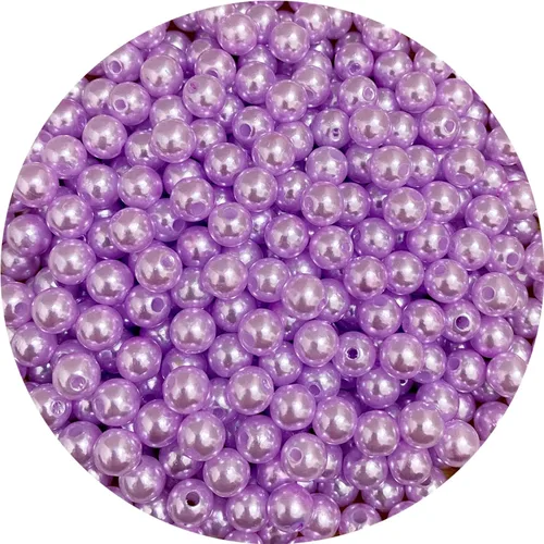 Miniatura 27 de 400 cuentas de perlas de satén de 0.315 pulgadas (0.315 in) redondas sueltas de plástico para hacer joyas, aretes, pulseras, collares, llaveros