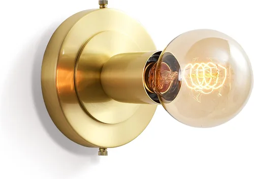 BRIGHTTIA Luna Uno - Aplique de pared de 1 luz, accesorio industrial moderno de mediados de siglo para pared y techo, lámpara minimalista para baño