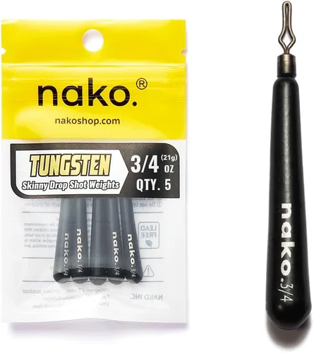 Miniatura 9 de Nako - Pesas de tungsteno para tiro de caída, pesos de tungsteno, pesos de pesca para equipo de tiro caído, 1/32 oz - 1 oz, sin astilla, negro