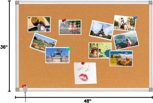 Miniatura 5 de Tablón de anuncios, tablero de corcho, tablero de anuncios de pared, 36 x 24 pulgadas, tablero de fotos, tablero de fotos, tablero de pines, marco