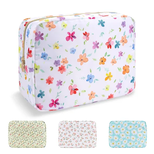 Miniatura 81 de Estuche pequeño para lápices y maquillaje para bolso, lindo estuche de lápices, bolsa de pinceles de maquillaje de nylon con cremallera, estuche