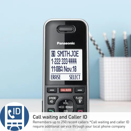 Miniatura 7 de Panasonic Link2Cell Teléfono con Cable e Inalámbrico Expandible con Sistema de Contestación Digital y Bloqueador de Llamadas Inteligente, Una Unidad