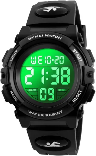 FIZILI Reloj digital deportivo impermeable para niños, reloj despertador de 1224 H, cronómetro, calendario de 3 a 15 años, reloj de pulsera para