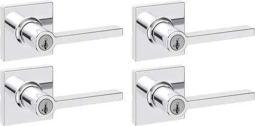 Miniatura 44 de Kwikset Casey - Manija de puerta de paso interior, palanca para puertas de armario y pasillo, manija reversible sin bloqueo, negro mate