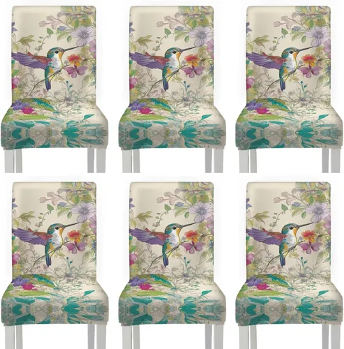 Miniatura 17 de Rnyleeg Red Rose Butterfly Chair Covers for Living Room No Arms Stretch Dining Chair Covers Set of 6 Soft Washable Kitchen Chair Protector Cover