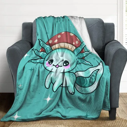 Miniatura 7 de Manta de Axolotl, bonita manta de franela para niñas, regalo de 60 x 50 pulgadas Axolotl_3