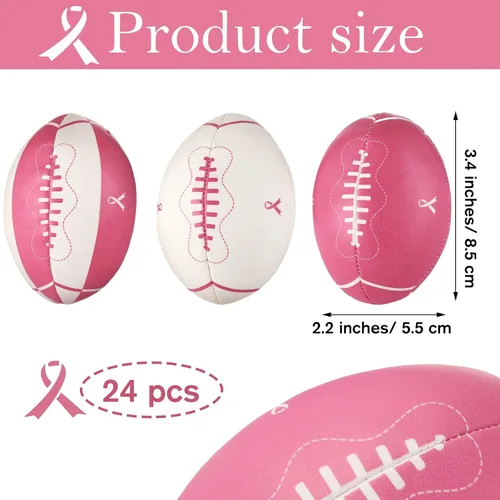 Miniatura 2 de Liliful 24 bolas de estrés para concientización sobre el cáncer de mama, bolas de estrés con cinta rosa para regalos de conciencia de senos, regalos
