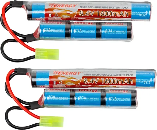 Miniatura 7 de Tenergy Batería NiMH Nunchuck de 8.4V 1600mAh y cargador compatible con conector Mini Tamiya y adaptador estándar Tamiya