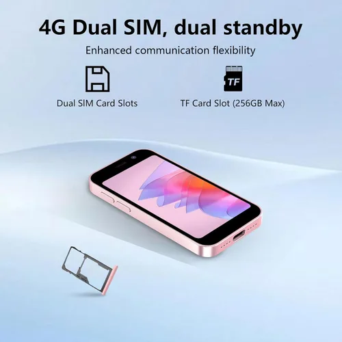 Miniatura 8 de Mini teléfono 4G desbloqueado Mini Smartphone 4GB+128GB Batería más pequeña del mundo 2000mAh Pantalla táctil HD Teléfono móvil compacto para niños