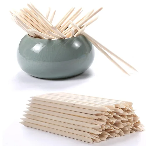 Miniatura 6 de 100 palitos de madera naranja para uñas, removedor de cutículas de doble cara, herramienta de manicura y pedicura para manicura y pedicura