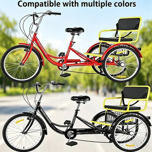 Miniatura 7 de Los asientos para niños con cinturones de seguridad son adecuados para bicicletas de tres ruedas para adultos de 24 pulgadas y pueden acomodar a dos