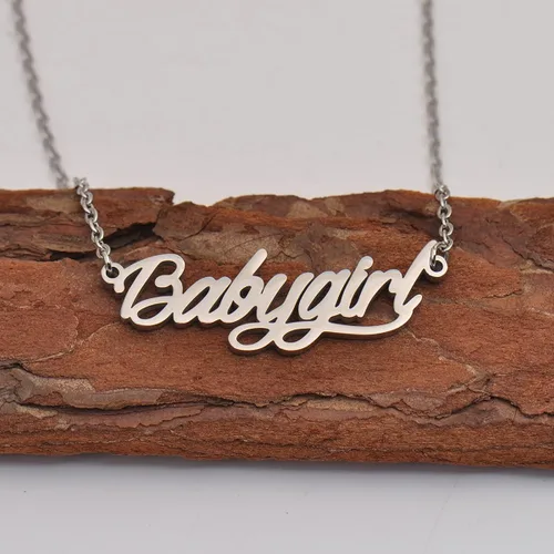 Miniatura 5 de Collar con colgante de placa de nombre personalizado, de acero inoxidable