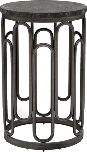 Miniatura 10 de Furniture of America Davis - Juego de mesa moderno de 3 piezas con parte superior de mármol, patas de metal resistentes y estante abierto para sala