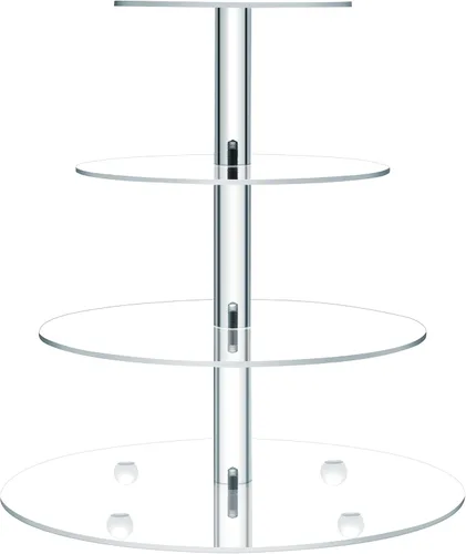 Miniatura 10 de Clay Tonic Soporte Premium de Vidrio Acrílico Cuadrado de 4 Niveles para Cupcakes-Soporte para Pasteles-Soporte para Cupcakes-Soporte