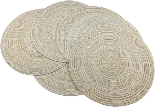 Miniatura 16 de WAZAIGUR - Manteles individuales redondos para mesa de comedor (tela resistente al calor, antideslizantes, 14 pulgadas de diámetro)