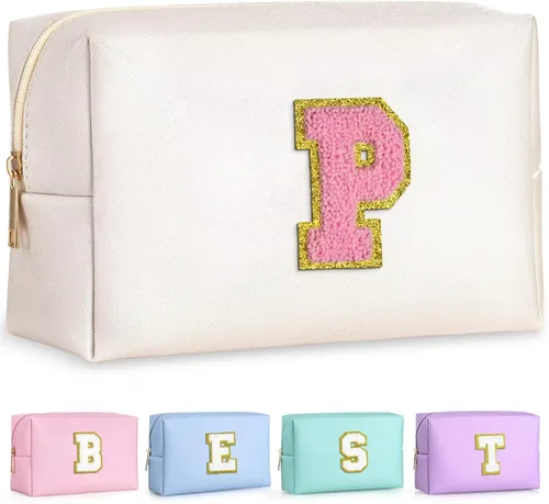 Miniatura 163 de TOPEAST - Bolso de maquillaje para mujer, G Blanco nacarado-rosa