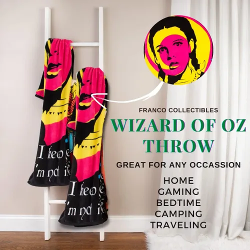 Miniatura 2 de Collectibles The Wizard of Oz - Manta súper suave de micro raschel, 46 x 60 pulgadas, (producto oficial con licencia) Franco Mago de Oz
