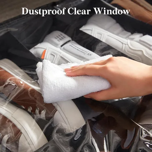 Miniatura 8 de Lifewit Organizador de almacenamiento de zapatos debajo de la cama, paquete de 2 (12 celdas de zapatos), caja de contenedores de tela de perfil