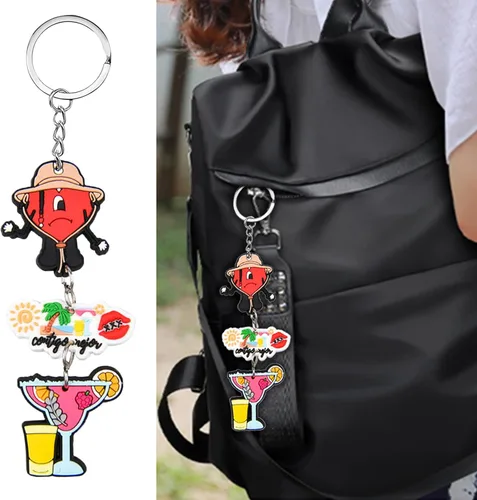 Miniatura 6 de Paquete de dos bonitos llaveros en forma de corazón para mujeres y niñas, los llaveros son fáciles de transportar y adecuados para llavero de conejo
