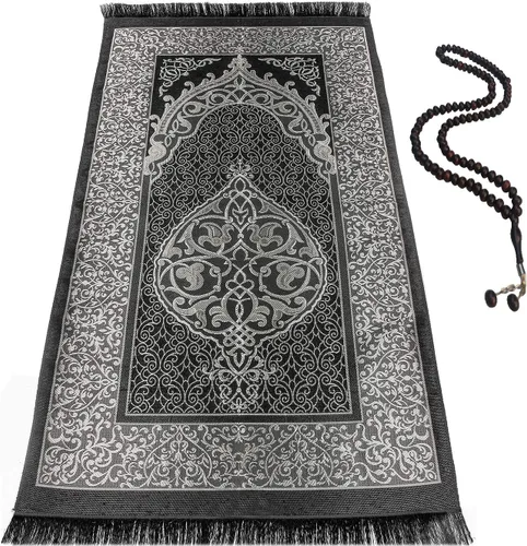 Miniatura 8 de BAYKUL Alfombra de oración musulmana, alfombras de oración islámicas turcas, grandes regalos de Ramadán, alfombra de oración para mujeres y hombres