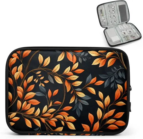 Miniatura 10 de Estuche organizador de viaje de calabaza de arce, bolsa de almacenamiento de cables para cables, cargador, teléfono, disco duro