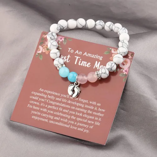 Miniatura 10 de MYOSPARK Collar de mamá para ser nueva mamá, joyería con tarjeta de mensaje para mamá por primera vez, regalo de joyería para anuncio de bebé