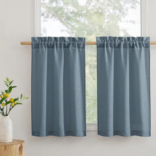 Miniatura 31 de RYB Home - Cortinas semitransparentes de lino Angora