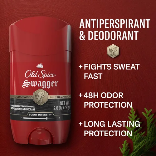 Miniatura 3 de Old Spice Red Collection - Antitranspirante y desodorante sólido invisible para hombres, aroma Swagger, protección contra olores de 48 horas