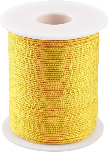 Miniatura 10 de Cuerda de hilo de nailon para jardinería, pulseras trenzadas, manualidades (0.039 in-394 pies, café)