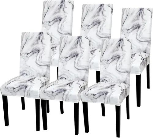 Miniatura 51 de Gibelle - Juego de 4 fundas para sillas de comedor, funda elástica de elastano para comedor, fundas extraíbles y lavables para sillas de cocina