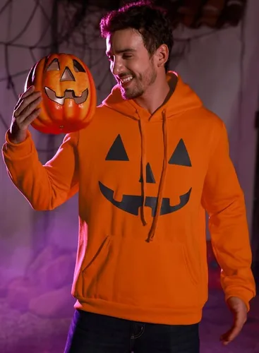 Miniatura 5 de Arvilhill Sudadera con capucha divertida de calabaza para hombre con disfraz de Halloween