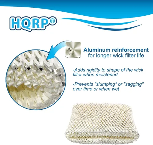 Miniatura 3 de HQRP Paquete de 2 filtros de mecha compatibles con humidificadores Hamilton Beach 05520 05521 True Air 05920 repuesto