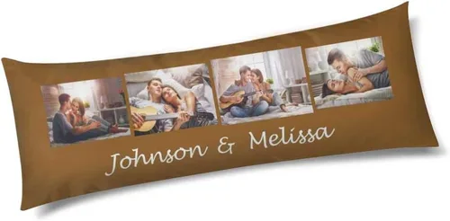 Miniatura 23 de InterestPrint Funda de almohada corporal personalizada de 21 x 60 pulgadas, con nombre de imagen, imagen, texto, funda de almohada corporal para N.º