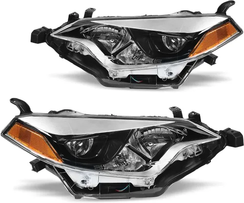 Miniatura 9 de DWVO Conjunto de faros delanteros compatible con Corolla 1998 1999 2000 carcasa cromada de repuesto con luces de señal