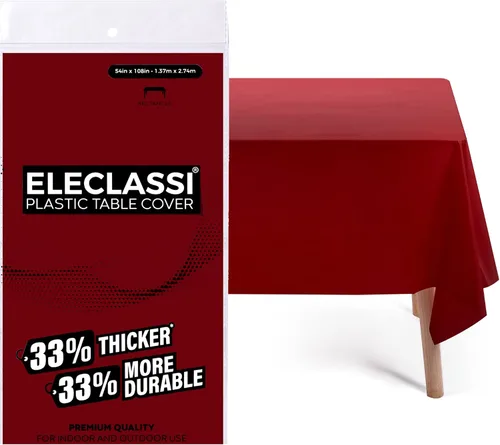 Miniatura 22 de Eleclassi Negro Paquete de 12 Manteles Redondos de Plástico Desechables Premium - Manteles de Mesa de Plástico Redondos de 84 Pulgadas para Fiestas