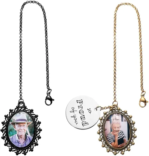 AILIN Borla de graduación personalizada 2024 Oval Antique Photo Charm Clase de 2023 Regalos universitarios para él y ella, Metal, No es una piedra