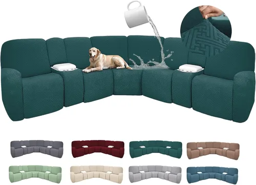 Miniatura 93 de Fundas de sofá reclinable seccional 100% impermeables para sofá reclinable en forma de L, funda de sofá modular de esquina en forma de L, fundas