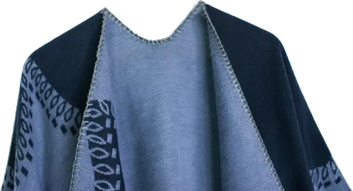 Miniatura 162 de Urban CoCo Poncho de colores para mujer, chal con frente abierto, color en bloques