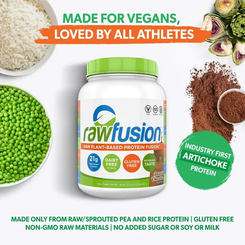 Miniatura 5 de San Nutrition rawfusion Plantas Proteínas en Polvo, natural Chocolate, 1 libra, SAN1041/100/101, 1, 1