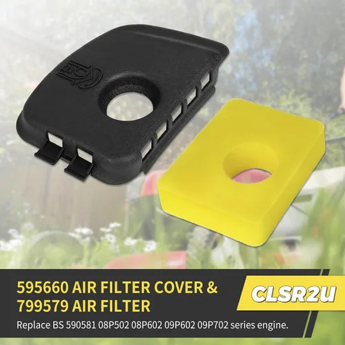 Miniatura 7 de Cubierta para limpiador de aire 595660 Filtro de aire 799579 Compatible con 590581 08P502 08P602 09P602 09P702 Series de motores MTD Troy Bilt AYP