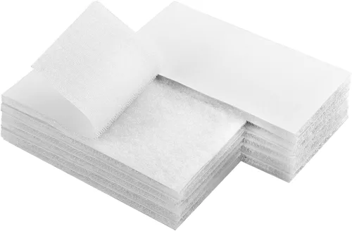 Miniatura 8 de Melsan - Cinta adhesiva cuadrada de velcro, cierre adhesivo para interiores y exteriores en lugar de agujeros y tornillos, tiras de montaje Blanco