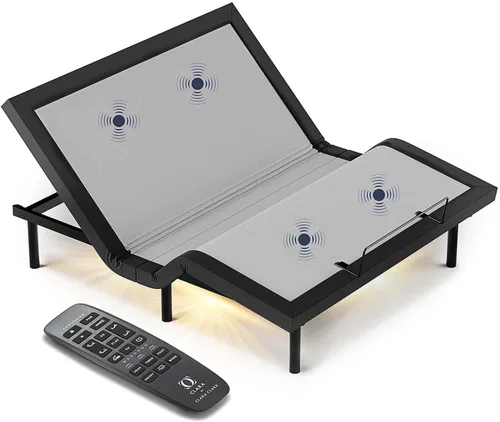 Miniatura 8 de Clara Clark Marco de cama ajustable, marco de cama de masaje ajustable, base de cama ajustable para masaje de cabeza y pies, control remoto