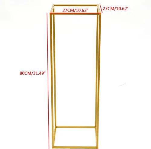 Miniatura 6 de 10 piezas de mesa de metal para mesas de boda, plantas, jarrón dorado alto, columna geométrica de flores para decoración de bodas, fiestas, eventos