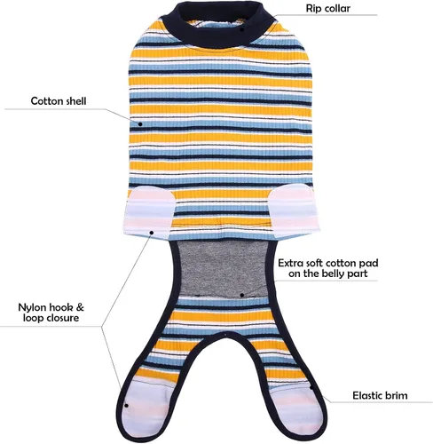 Miniatura 2 de Kuoser Traje de recuperación para perros y gatos después de la cirugía, camisa profesional de recuperación de mascotas, vendajes para heridas