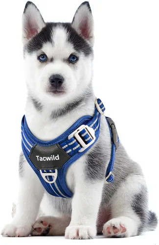 Miniatura 20 de Arnés sin tirones para perro, chaleco reflectante ajustable con broche de metal, malla suave transpirable sin estrangulamiento para cachorro, fácil