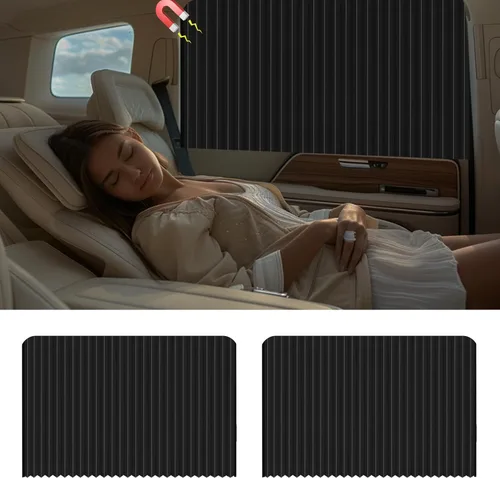 Miniatura 2 de Ovege Parasol para Ventana de Coche - Cortina Parasol para Ventana Lateral, Plisada Sedosa Protección UV Privacidad, Bebé Succión Magnética