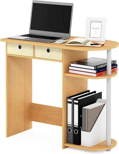 Miniatura 16 de Furinno Estante de escritorio clásico, gabinete de escritorio de 5 estantes, estante para libros, organizador de escritorio de 3 niveles