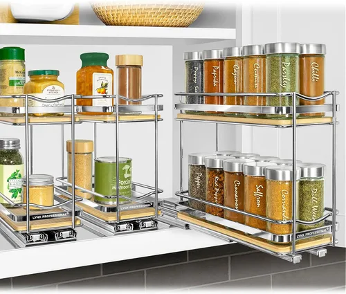 Miniatura 7 de LYNK PROFESSIONAL® Élite™ - Organizador de especieros extraíble para el interior de armarios de cocina - 4-3/8 pulgadas de ancho - Cajón deslizante